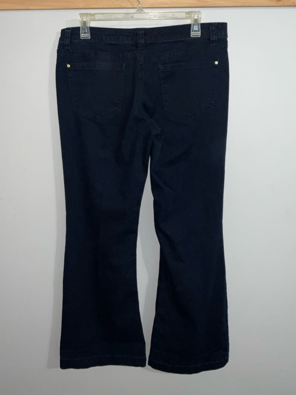 Mossimo Supply Co. Premium Stretch Denim Navy Flare Jeans Size 8 - Picture 2 of 7